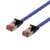 DELTACO Tough Flat CAT.6A U/FTP Patch Cable, 28AWG, 0.5m, blue (UFTP-2300)