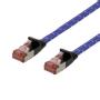 DELTACO Tough Flat CAT.6A U/FTP Patch Cable, 28AWG, 1.5m, blue