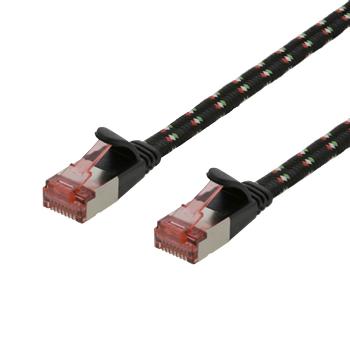 DELTACO Tough Flat CAT.6A U/FTP Patch Cable, 28AWG, 0.5m, black (UFTP-2310)