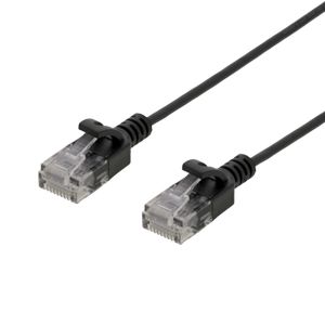 DELTACO Ultra Slim U/UTP Cat.6 patch cable, OD:2.6mm, 0.5m, Black (UUTP-1400)