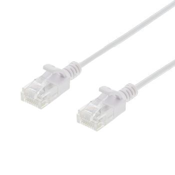 DELTACO Ultra Slim U/UTP Cat.6 patch cable, OD:2.6mm, 0.5m, white (UUTP-1410)