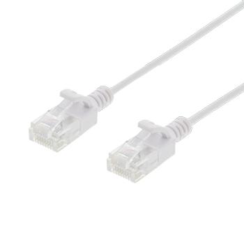 DELTACO Ultra Slim U/UTP Cat.6 patch cable, OD:2.6mm, 1m, white (UUTP-1411)