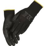 Fingerdyppet PU handske, ODIN Work, 10, sort, polyester/ PA,  ribkant