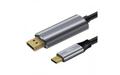 CABLETIME USB-C kabel, 1,0m, USB-C: Han - Displayport: Han, 4K60Hz, Sort, med alu stik