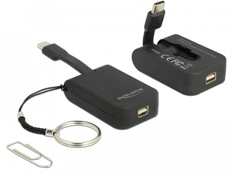 DELOCK USB Type-Câ?¢ Adapter to mini DisplayPort (DP Alt Mode) 4K 60 Hz - Key Chain (63939)