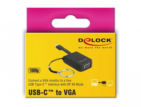 DELOCK USB Type-Câ?¢ Adapter to VGA (DP Alt Mode) - Key Chain (63941)