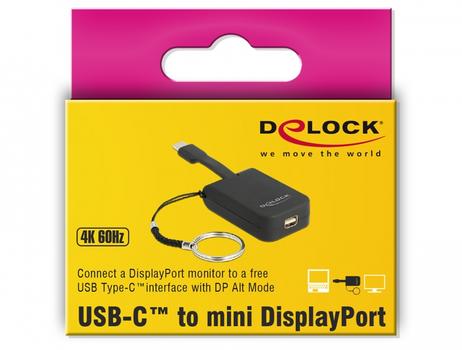 DELOCK USB Type-Câ?¢ Adapter to mini DisplayPort (DP Alt Mode) 4K 60 Hz - Key Chain (63939)