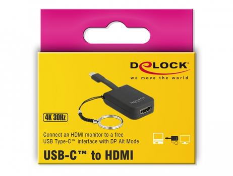 DELOCK USB Type-Câ?¢ Adapter to HDMI (DP Alt Mode) 4K 30 Hz - Key Chain (63942)