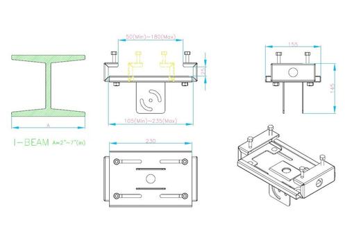 MULTIBRACKETS M Pro Series I-Beam Clamp (7350073736386)
