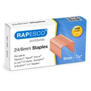 Rapesco 24/6 hæfteklammer kobber 1000stk