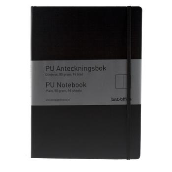 BNT Gæstebog/ protokol A4 sort gummi ulinieret 96 blade (513010)