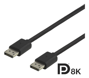 DELTACO DisplayPort cable, DP 1.4, 7680x4320 in 60Hz, 3m, black (DP8K-1030)