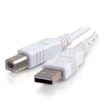 C2G USB-kabel - USB (hane) till USB typ B (hane) - USB 2.0 - 1 m - vit (81560)