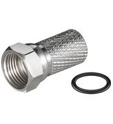 GOOBAY F-plug with rubber gasket seal, length 20mm, big nut<br>for cable outer-ø 7,0 mm, withoutmarking ring