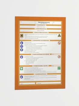 DURABLE Skilt DURAFRAME® selvklæbende A4 m/orange ramme 2stk/pak - (2 stk.) (487209)