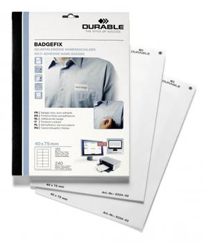 DURABLE Selbstklebe-Namensschild Badgefix 40x75mm 240 St (833402)