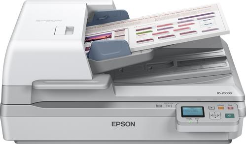 EPSON WorkForce DS-70000N - Documentscanner - Dubbelzijdig - A3 - 600 dpi x 600 dpi - tot 70 ppm (mono) / tot 70 ppm (kleur) - ADF (200 vellen) - tot 8000 scans per dag - Gigabit LAN (B11B204331BT)