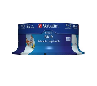 VERBATIM 1x25 BD-R Blu-Ray 25GB 6x Speed DL Wide Printable CB (43811)