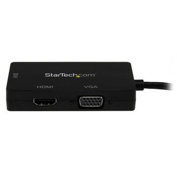 STARTECH Travel A/V Adapter: 3-in-1 Mini DisplayPort to VGA DVI or HDMI Converter (MDP2VGDVHD)
