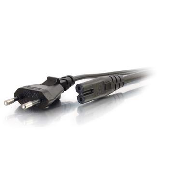 C2G Non-Polarised Power Cord - Strömkabel - power IEC 60320 C7 till power CEE 7/7 (hane) - AC 250 V - 1 m - formpressad - svart (80616)