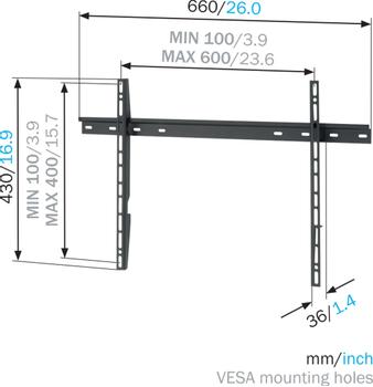 VOGELS MNT 300 Wall Mount 40-65 Flat - qty 1 (5343000)