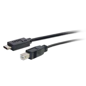 C2G 2m USB 2.0 USB Type C to USB B Cable M/M - USB C Cable Black - USB-kabel - USB typ B (hane) till 24 pin USB-C (hane) - USB 2.0 - 2 m - svart (88859)