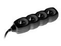 TRACER Extension cord PowerCord 3m (3 outlets, black)