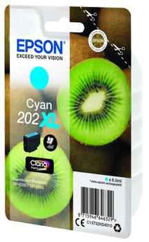 EPSON n Ink Cartridges,  Claria" Premium Ink, 202XL, Kiwi, Singlepack,  1 x 8.5ml Cyan, High, XL (C13T02H24010)