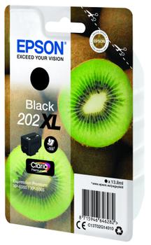 EPSON n Ink Cartridges,  Claria" Premium Ink, 202XL, Kiwi, Singlepack,  1 x 13.8ml Black, High, XL (C13T02G14010)