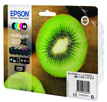 EPSON 202XL Mpack Ink (PBK, BK, C, M, Y) (with security) (C13T02G74020)