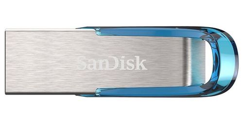 SANDISK Ultra Flair 64GB USB 3.0 Tropical Blue and Silver Capless Flash Drive 150 Mbs Read Speed (SDCZ73-064G-G46B)