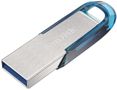 SANDISK Ultra Flair 64GB USB 3.0 Tropical Blue and Silver Capless Flash Drive 150 Mbs Read Speed (SDCZ73-064G-G46B)