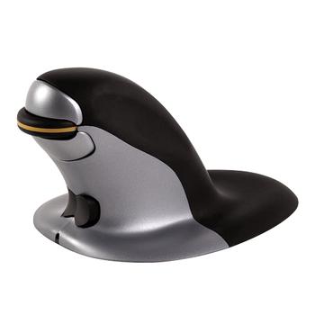 FELLOWES Penguin Ambidextrous Vertical Mouse Wireless Large Black/ Silver 9894501 DD (9894501)