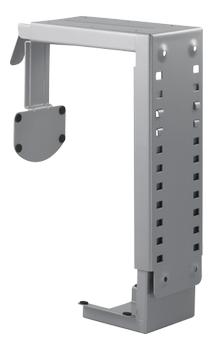 DELTACO steel computer holder for mounting under table / wall, silver (SH-40)