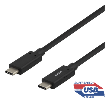 DELTACO 1m USB-C kabel 60W 10 Gbps USB 3.1 Gen 2 (USBC-1122M)