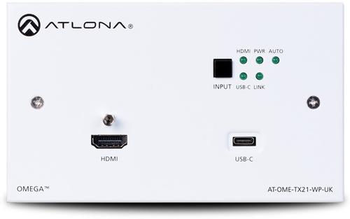 ATLONA 4K Two-Input Wall Plate Switch (AT-OME-TX21-WP-E)