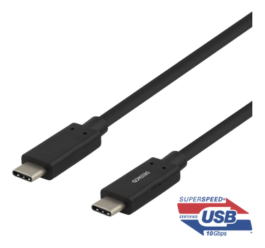 DELTACO USB-C cable 0.5m, USB 3.1 Gen 2, 10 Gbps, 60W (USBC-1121M)