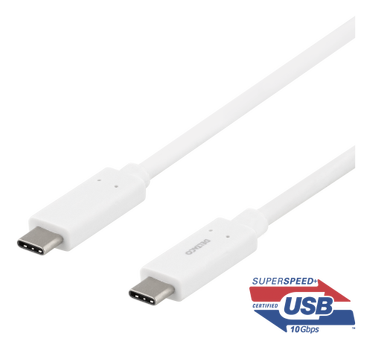 DELTACO USB 3.1 USB Type-C cable 50cm White (USBC-1126M)