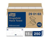 Håndklædeark Tork Advanced Soft singlefold H3 2-lags Hvid Krt/ 15x250