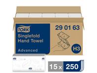 Håndklædeark Tork Advanced Soft singlefold H3 2-lags Hvid Krt/ 15x250