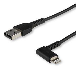 STARTECH 1M ANGLED LIGHTNING TO USB CABLE-APPLE MFI CERTIFIED-BLACK CABL (RUSBLTMM1MBR)