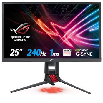 ASUS ROG Strix XG258Q - LED monitor - gaming - 24.5" - 1920 x 1080 Full HD (1080p) @ 240 Hz - TN - 400 cd/m² - 1000:1 - 1 ms - 2xHDMI, DisplayPort - red, dark grey (XG258Q)