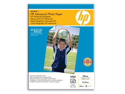 HP Advanced glanset fotopapir – 25 ark/13 x 18 cm uten kanter (Q8696A)