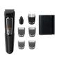 PHILIPS MULTIGROOM Series 3000 7-i-1, grooming kit til ansigt oghår MG3720/15, Sort, Rektandel, Rustfrit Stål, Skæg, Øre, Øjenbryn, Moustache, Næse, 60 min., Indbygget