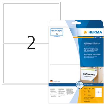 Herma Etiketten A4 weiß 199, 6x143, 5 mm ablösb. Papier 50 St. (10020)