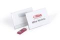 DURABLE Name Badge 54x90mm with Magnet Includes Blank Insert Cards Transparent (Pack 25) - 811719 (811719)