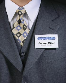 DURABLE Name Badge 54x90mm with Magnet Includes Blank Insert Cards Transparent (Pack 25) - 811719 (811719)