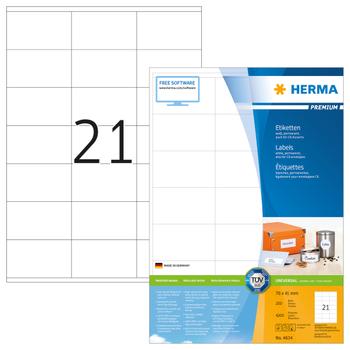 Herma Etiketten Premium A4 weiß 70x41 mm Papier 4200 St. (4634)
