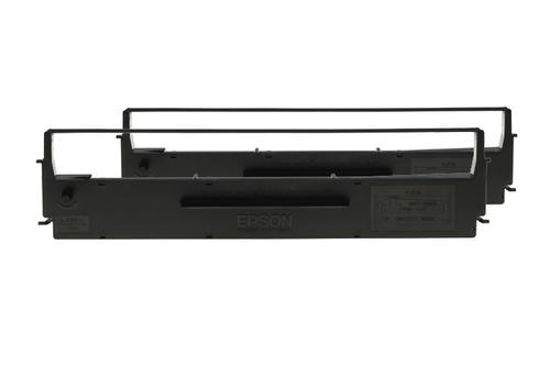 EPSON SIDM Black Ribbon Cartridge for LQ-350/ 300+/ 300+II,  Dualpack (C13S015646) (C13S015646)