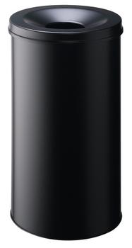 DURABLE SAFE Metal Waste Bin 60 Litre Capacity with Self-Extinguishing Lid for Fire Safety Black - 330701 DD (330701)